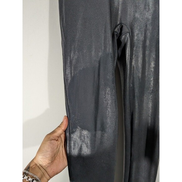 SPANX Leggings Women Small Maternity Black Faux Leather Full Panel - Picture 4 of 10